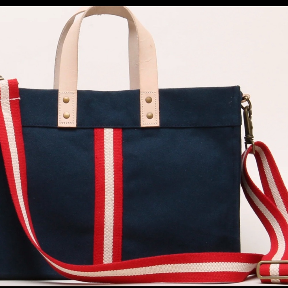 Stylish Navy and Red Tote Bag